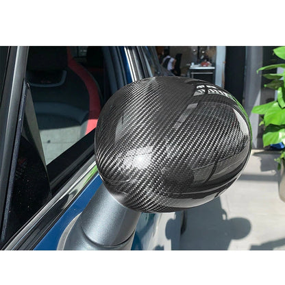 Carbon Fiber Side Mirror Cover Caps Power Folding Fit For Mini R55 R60 2007-2012