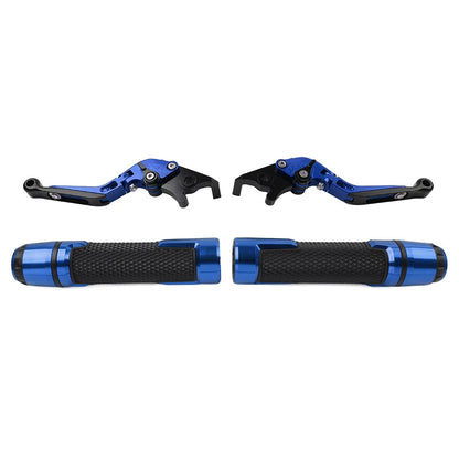 Blue Extendable Brake Clutch Levers & Grips for BMW F650GS (2002-2007)