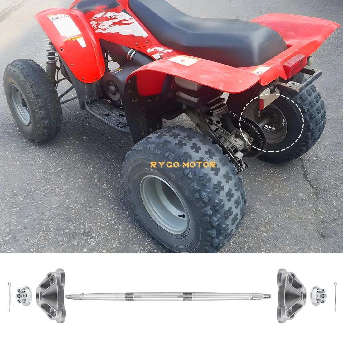 Rear Axle Shaft & Hubs for Polaris ATV Trail Blazer Trail Boss Scrambler