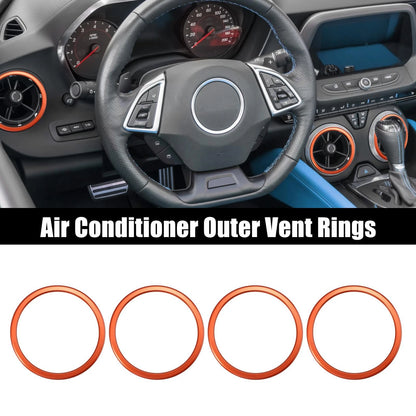 4 Pcs AC Outer Vent Ring Trim Covers for Chevrolet Camaro Orange (2016 - 2020)