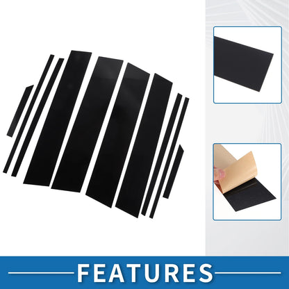 10 x Car Pillar Window Trim Covers for Toyota RAV4 (2019-2023) Black