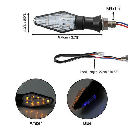 4pcs / Motorcycle Turn Signal Lights Blue Amber LED 12V Transparent Shell for Motorcycle