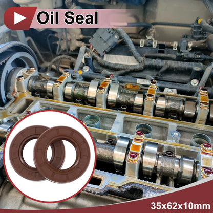 Oil Seal / 2 x 35x62x10mm / Seal Ring Rotary Shaft FKM Rubber Brown