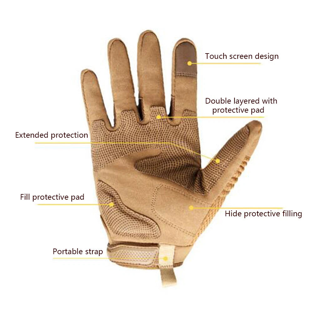 Tactical Shooting Gloves Black for Outdoor Paintball Survival Training