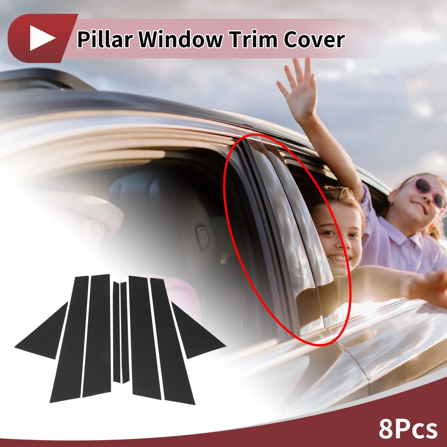 8 x Door Window Trim Pillar for Mazda 3 Hatchback (2004-2013)