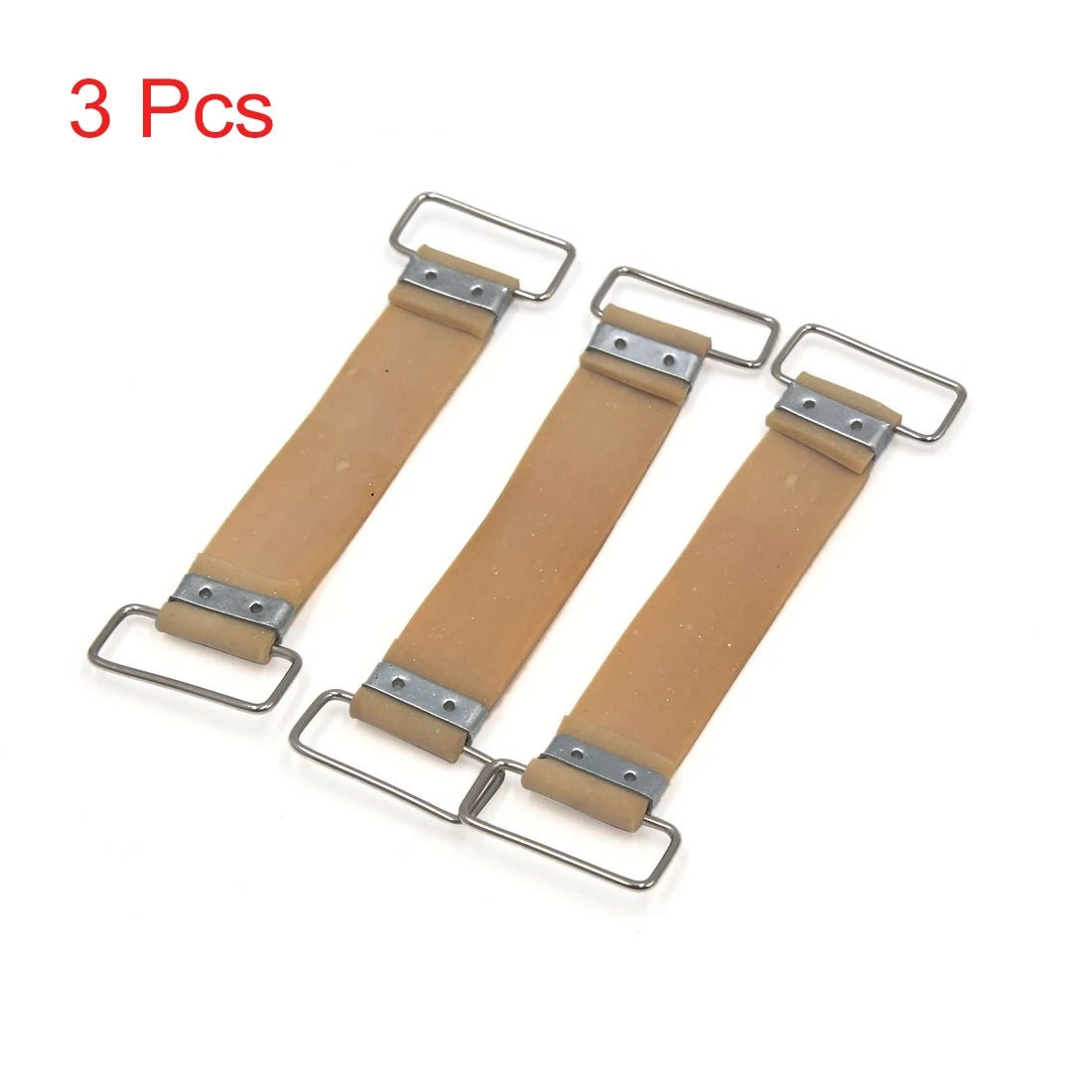 3 x Brown Bettery Fixed Holder Rubber Strap Band Bandge for Motorcycle