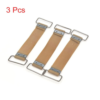 3 x Brown Bettery Fixed Holder Rubber Strap Band Bandge for Motorcycle
