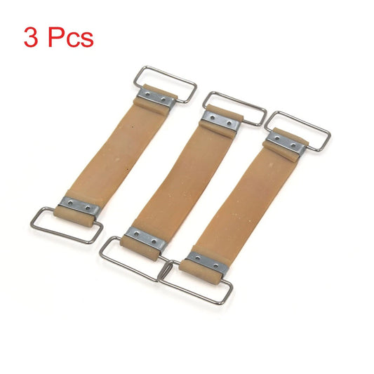 3 x Brown Bettery Fixed Holder Rubber Strap Band Bandge for Motorcycle
