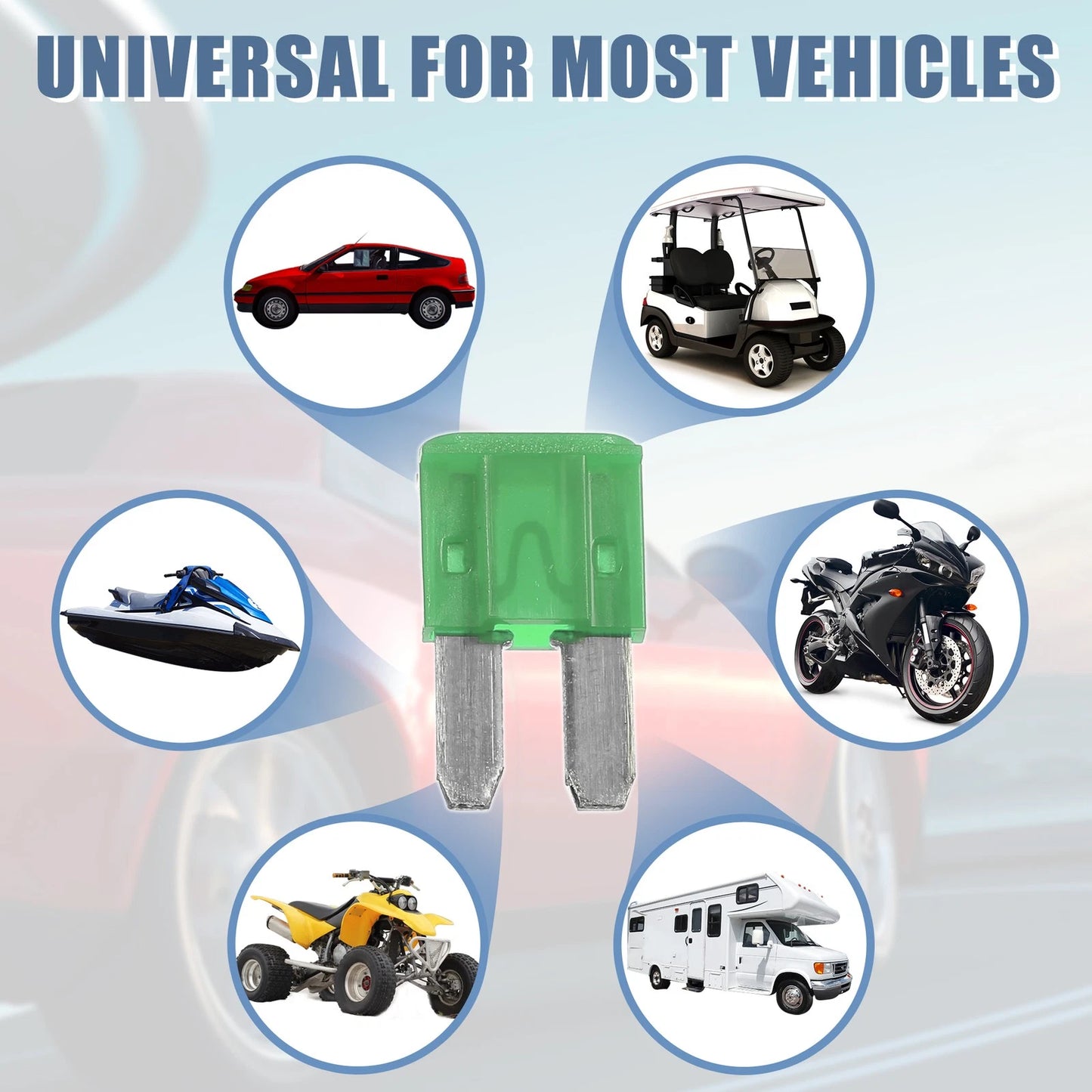 25pcs 30A Car Mini Blade Fuse Green for Boat Truck RV Camper Motorcycle