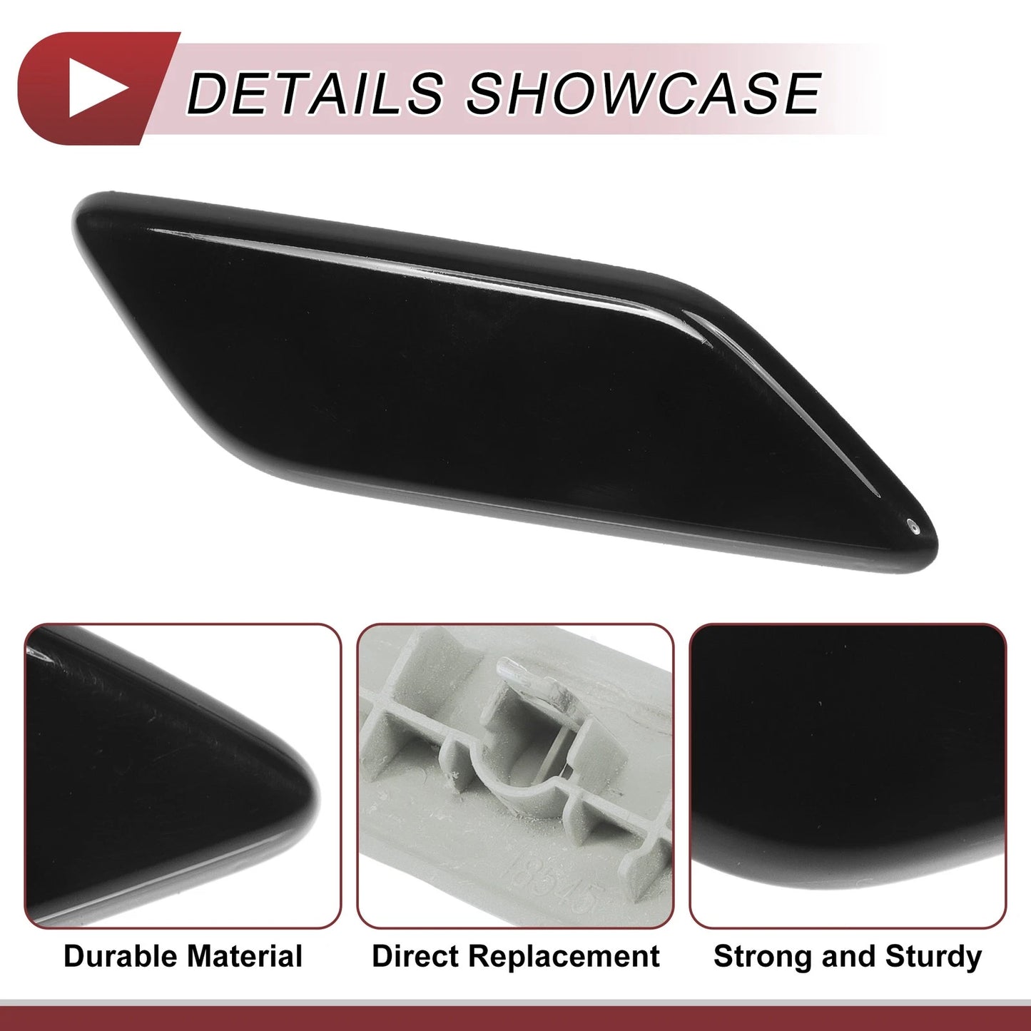 Front Right Washer Nozzle Cover for Honda CR-V (2015-2017) Black 1 Pcs