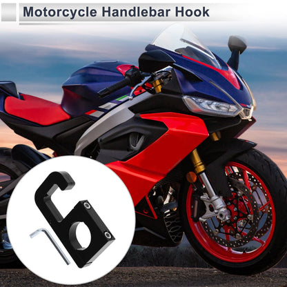 Square Aluminum Alloy Motorcycle Hanging Hook 1 Set Black 74mm Length