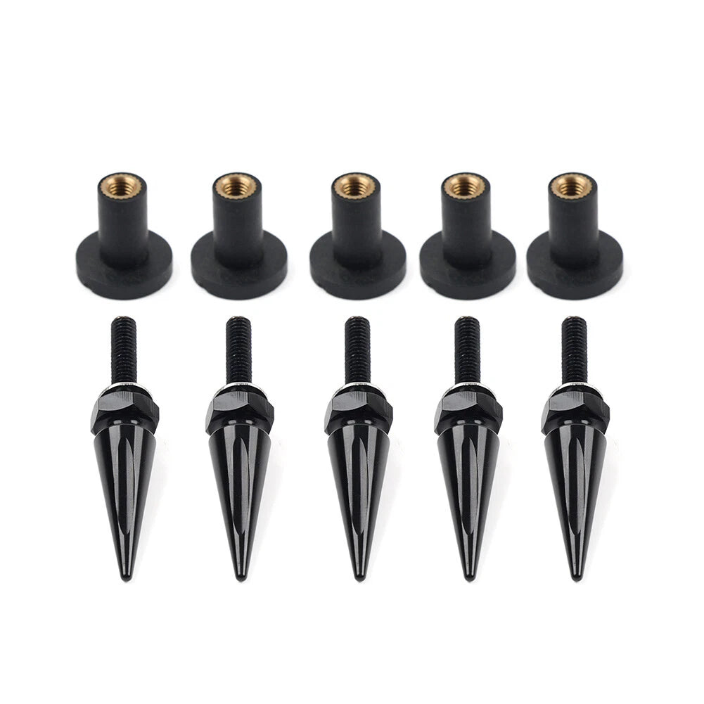 5x Spike Windshield Fairing Well Nut Bolt Kit for Harley Road Glide (2015-2023)