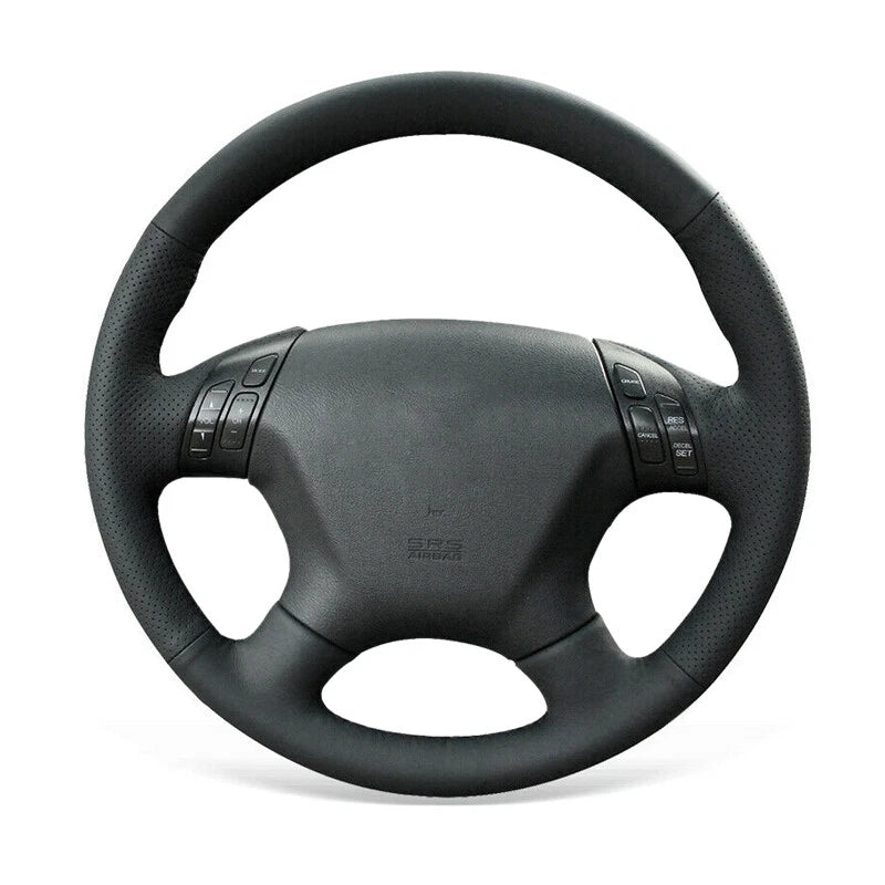 Black Leather DIY Steering Wheel Cover for Honda Accord 2004-2007