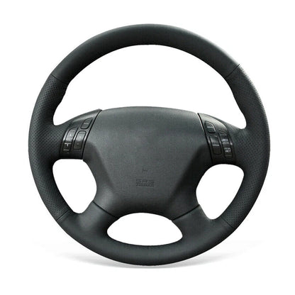 Black Leather DIY Steering Wheel Cover for Honda Accord 2004-2007