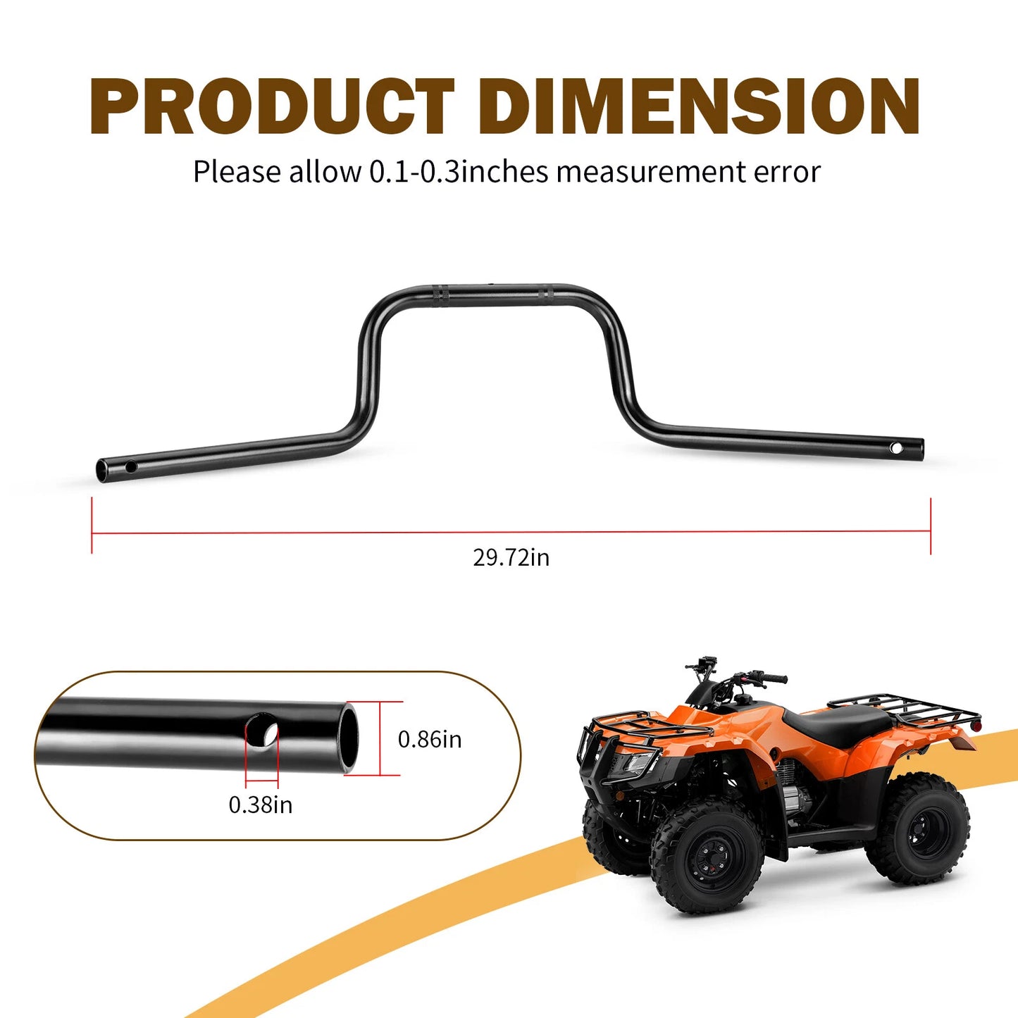 Handlebar for Honda Recon 250 TRX250TE 2008-2013 2x4 ES