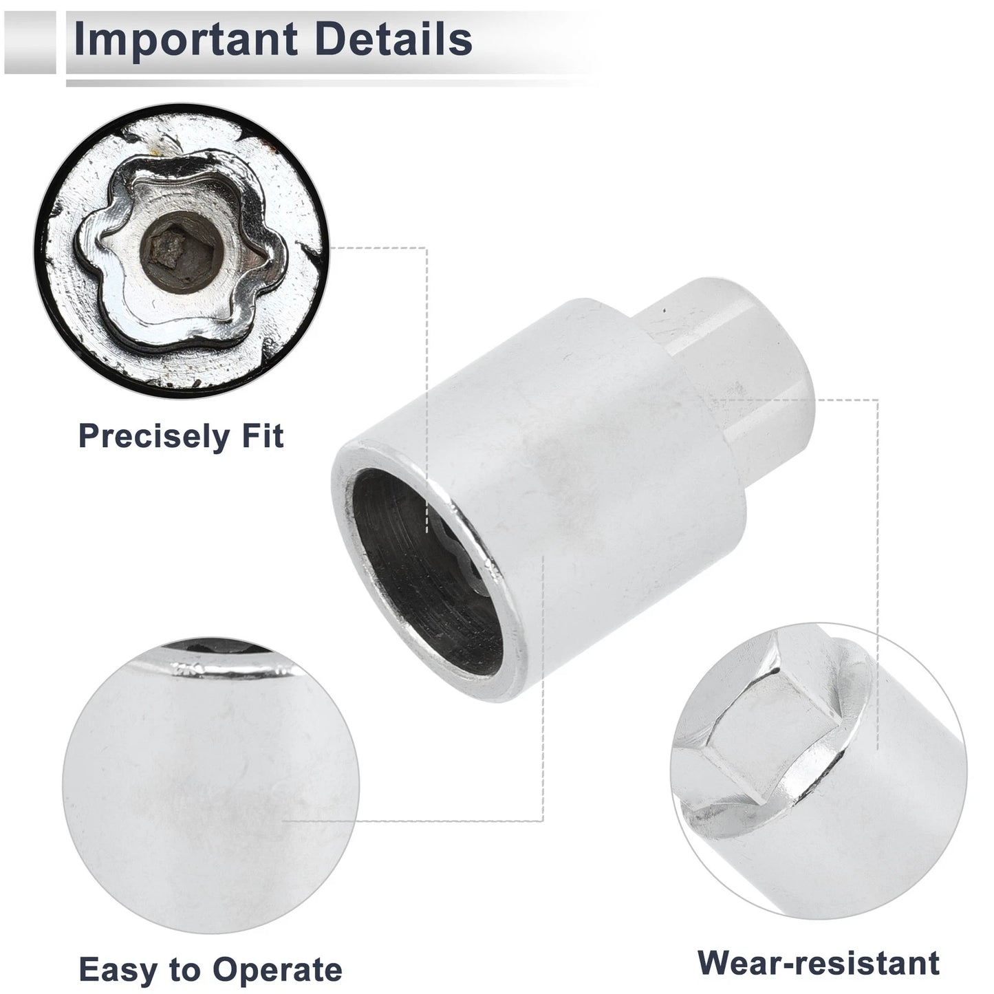 H Wheel Lock Lug Nut Antitheft Key for Toyota