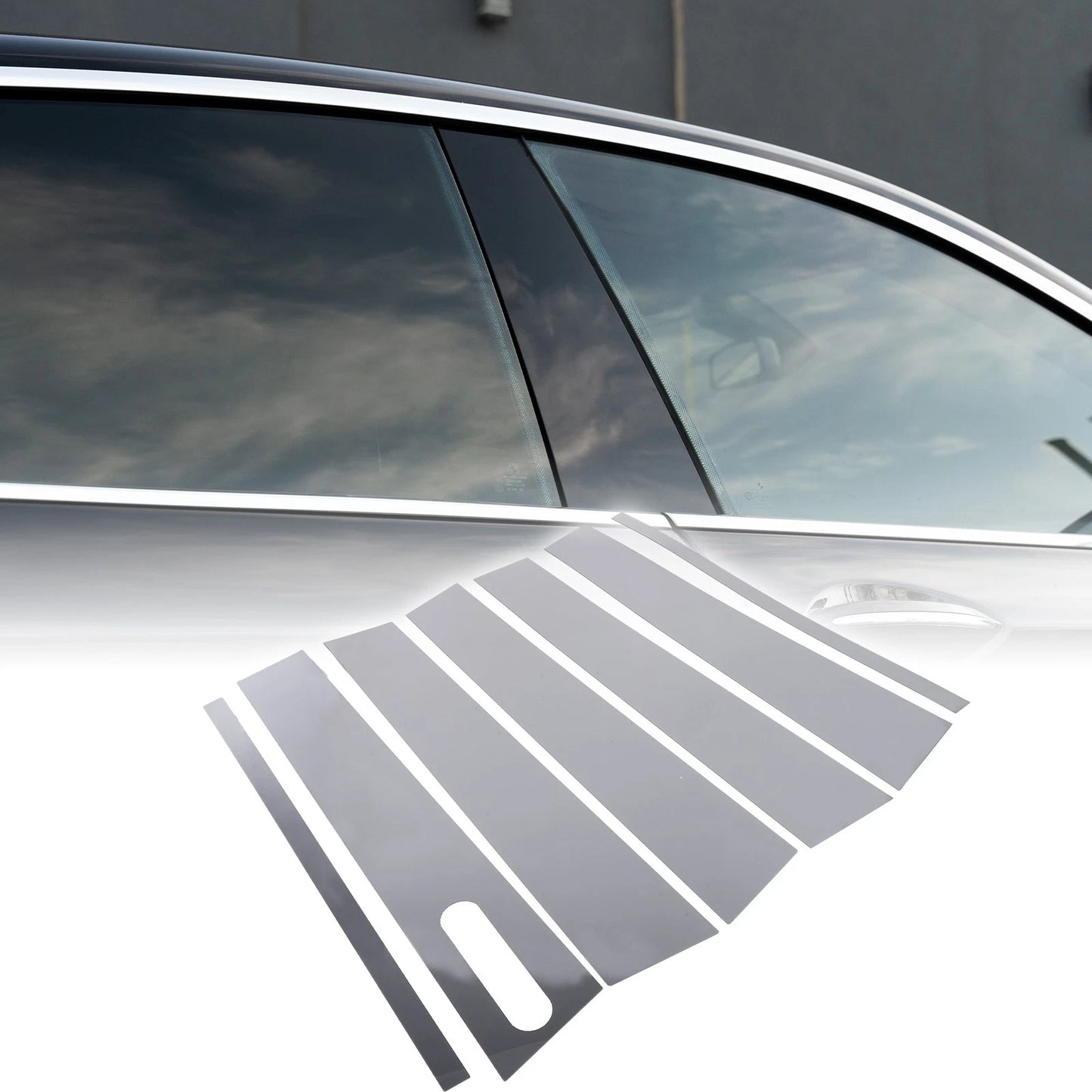 7 x Car Pillar Window Trim Covers for Ford Explorer (2002-2010) Chrome Silver