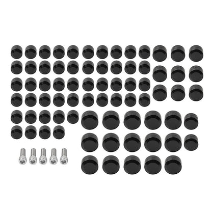 75X Black Engine Bolt Caps for Harley Touring Road King Street Glide (2007-2016)