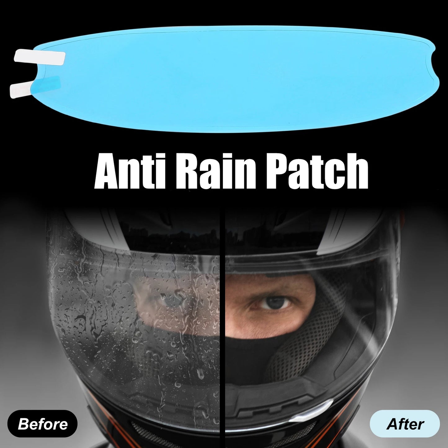 Rain Proof Film / 9.57 x 3.11 in / Lens Sticker for Motorcycle Helmet