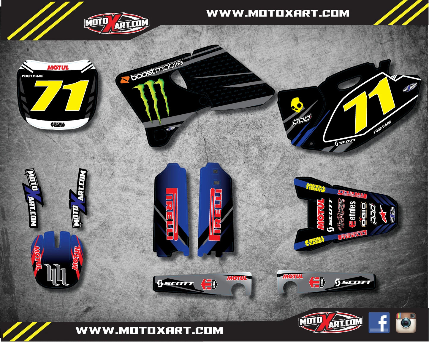 Full Custom Sticker Kit for YZF 250 400 426 (1998-2002) - RAVAGE STYLE Decals