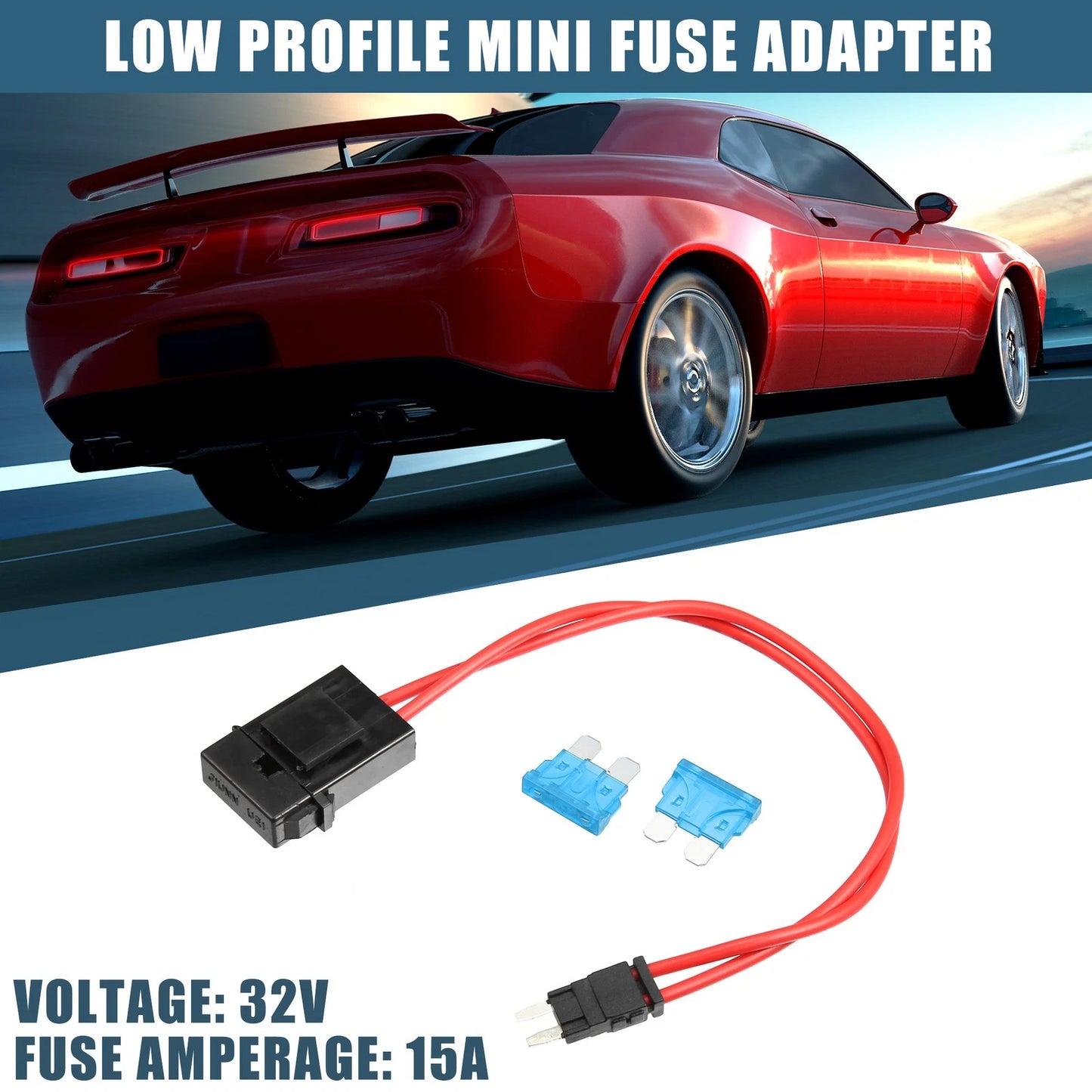 15A Blade Style Fuses Mini Fuse Adapter Tap Kit for Cars