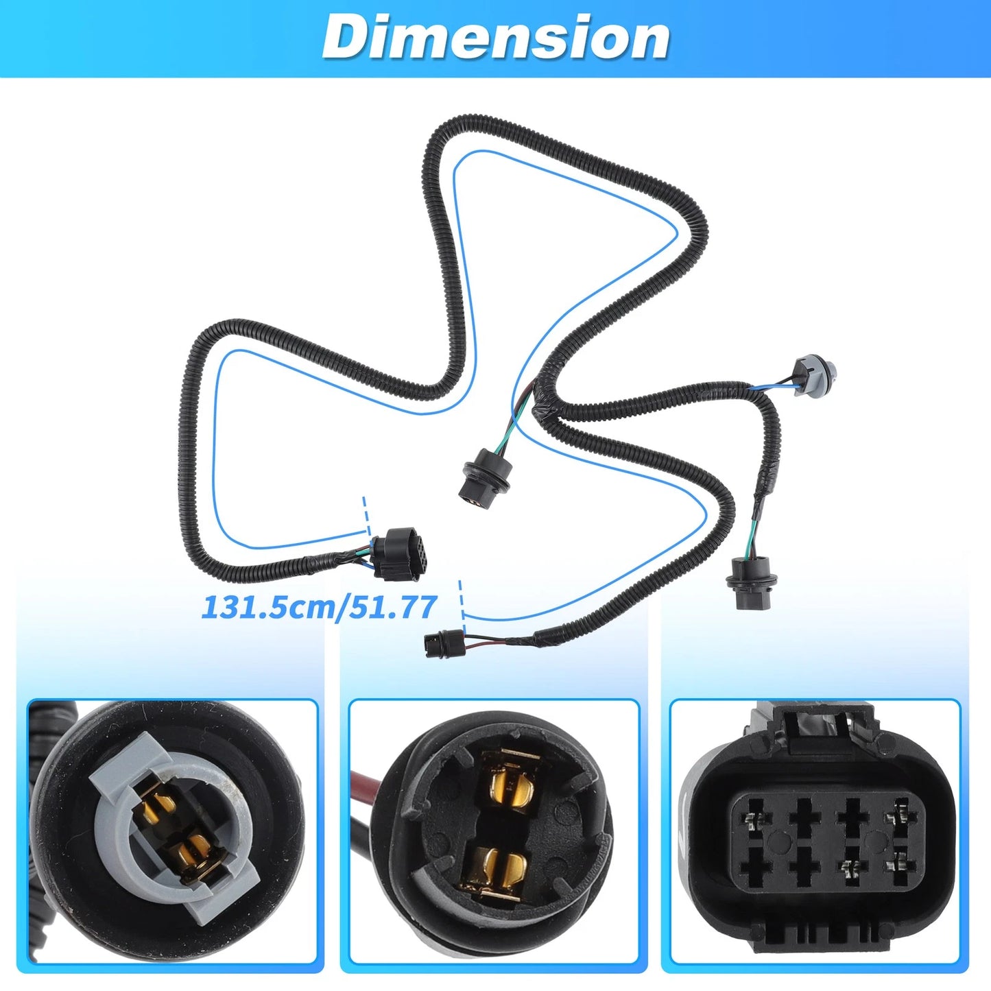 Left Tail Light Socket Wiring Harness for GMC Sierra 1500/2500/3500