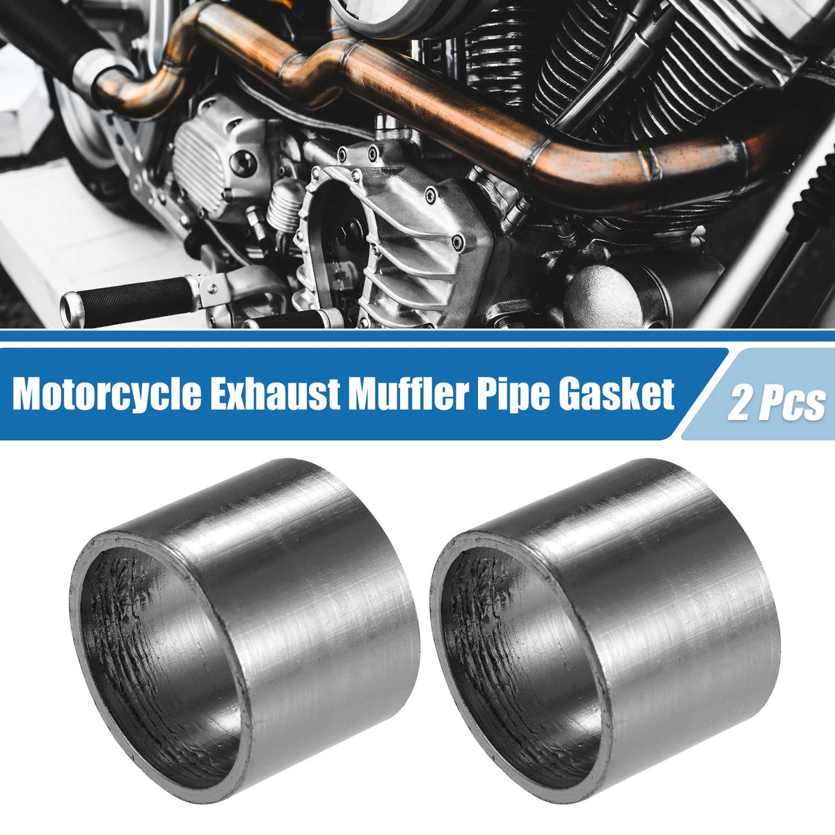 2 x Motorcycle Exhaust Muffler Pipe Gasket 35mm ID Seal Silencer Connector