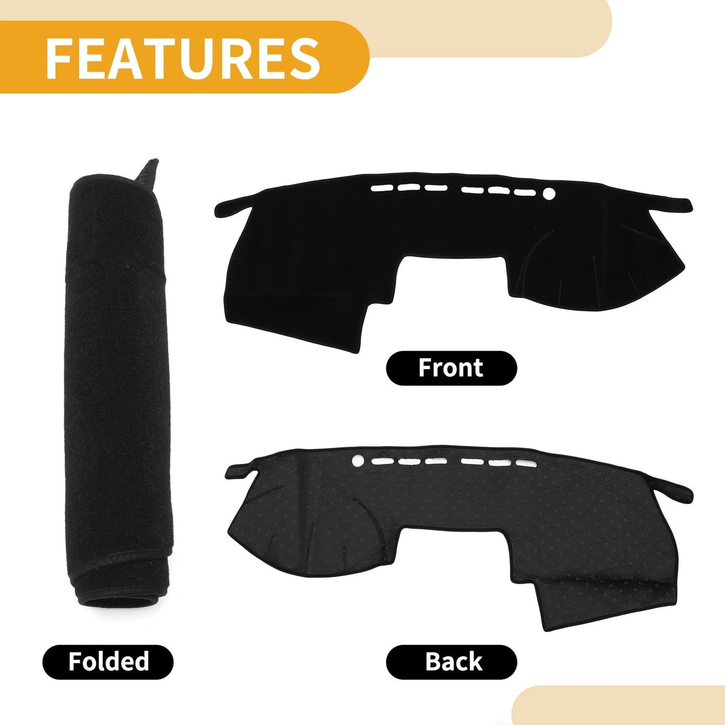 Dashboard Cover Mat for Toyota Mark X (2004-2009) Black 1 x Piece