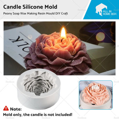 Silicone Mould for Peony Aromatherapy Soap Wax Candle DIY Craft