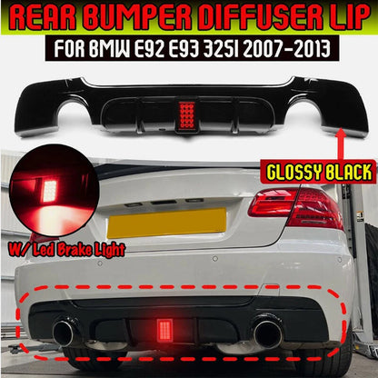 Rear Bumper Diffuser Spoiler with Light for BMW E92 E93 325i 328i (2007-2013)