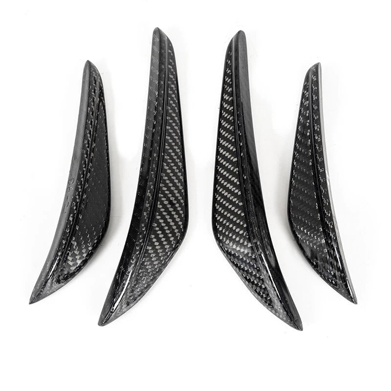 Real Carbon Fiber Front Bumper Canard Fins 2 x for 21-24 BMW G80 M3 G82 M4