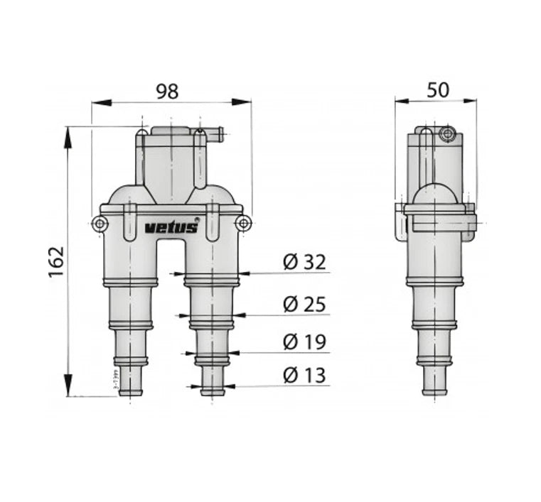 VETUS Anti-Syphon Device with Valve for 13-32mm Hose