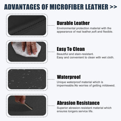 Black Microfiber Leather Armrest Cover for Honda Civic (2016-2023)