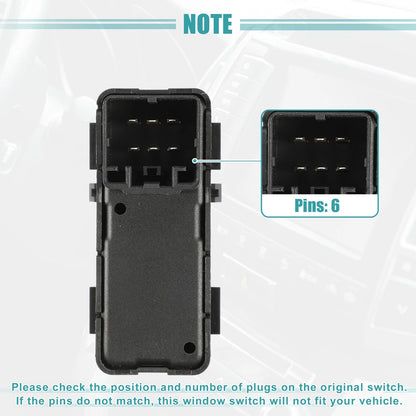 Rear Left Master Power Window Switch for Jeep Patriot (2011-2017) Black