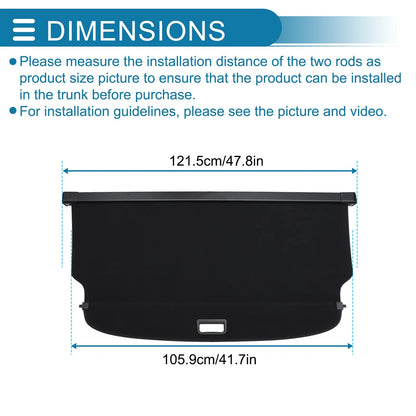Retractable Cargo Cover for Ford Bronco Sport (2021-2025) Rear Trunk Shelf