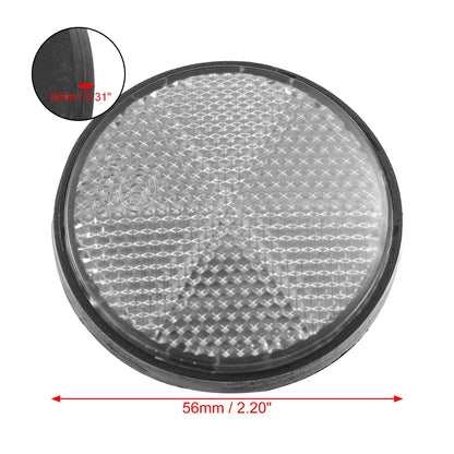 2 x 56mm White Universal Round Reflective Self-Adhesive Reflector