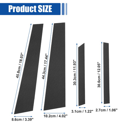 Carbon Fiber Car Door Window Pillar Post Cover Trim for BMW X6 (2015-2020)