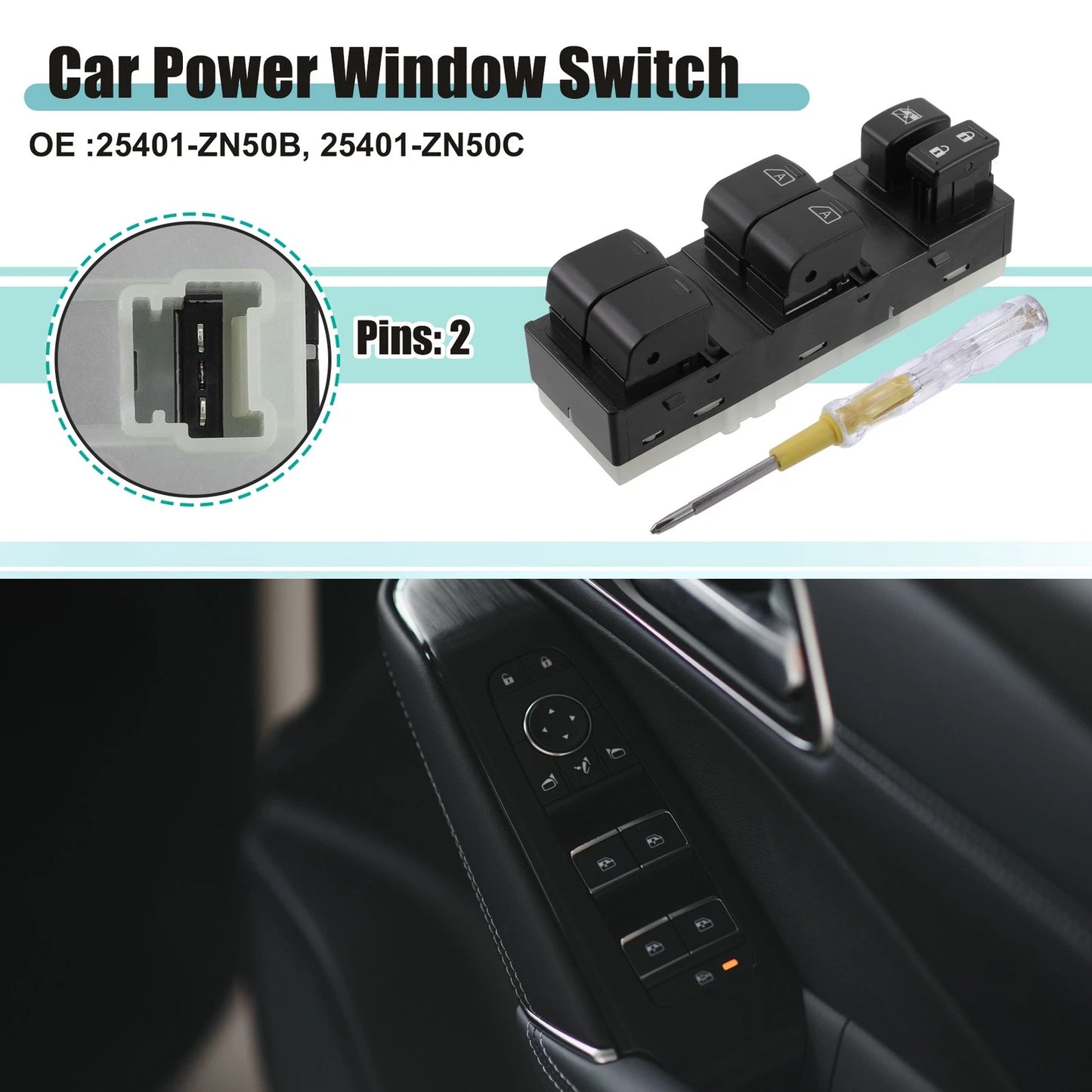 Front Left Driver Side Master Power Window Switch for Nissan Altima (2002-2006)