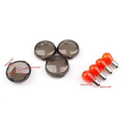 4pcs turn signal light lens covers + bulbs for Harley XL 883 48 (2009-2023)