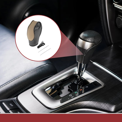 Beige Black Gear Shift Knob Cover for Ford Fusion (2013-2016)