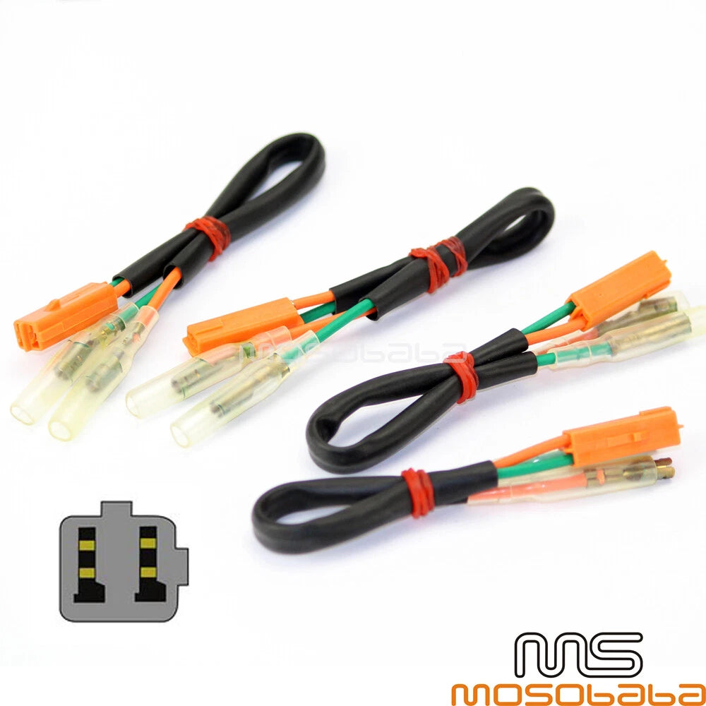 4 x Wire Connectors Adapters 2 Pin Plug for Kawasaki Z125 Ninja ZX (2017-2023)