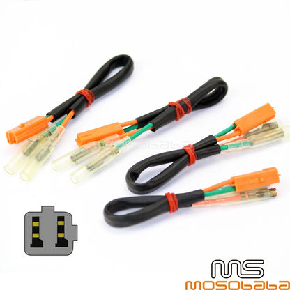 4 x Wire Connectors Adapters 2 Pin Plug for Kawasaki Z125 Ninja ZX (2017-2023)