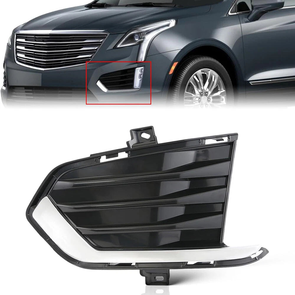 Black Plastic Front Left Fog Light Cover for Cadillac XT5 (2017-2022)