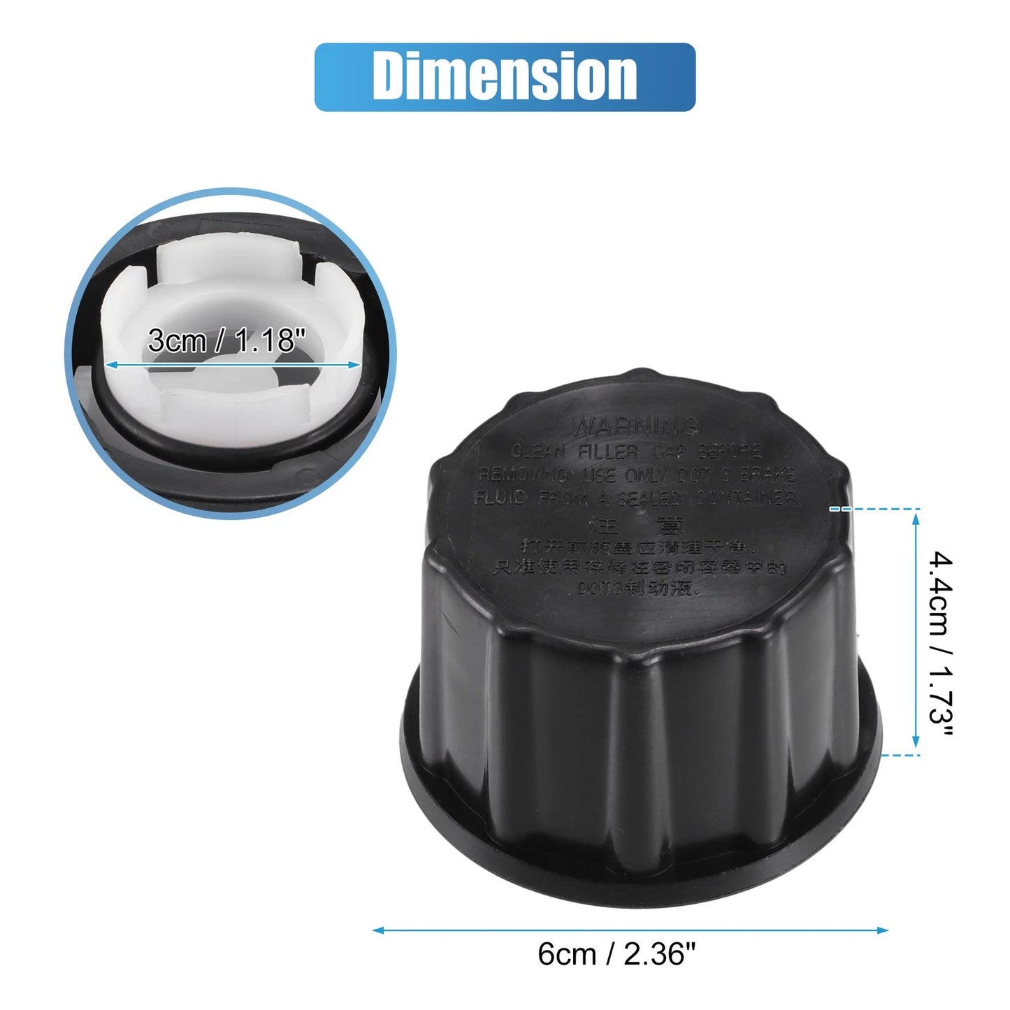 Brake Master Cylinder Cap Cover for Mazda 6 S I 2.3L L4 (2003-2008)