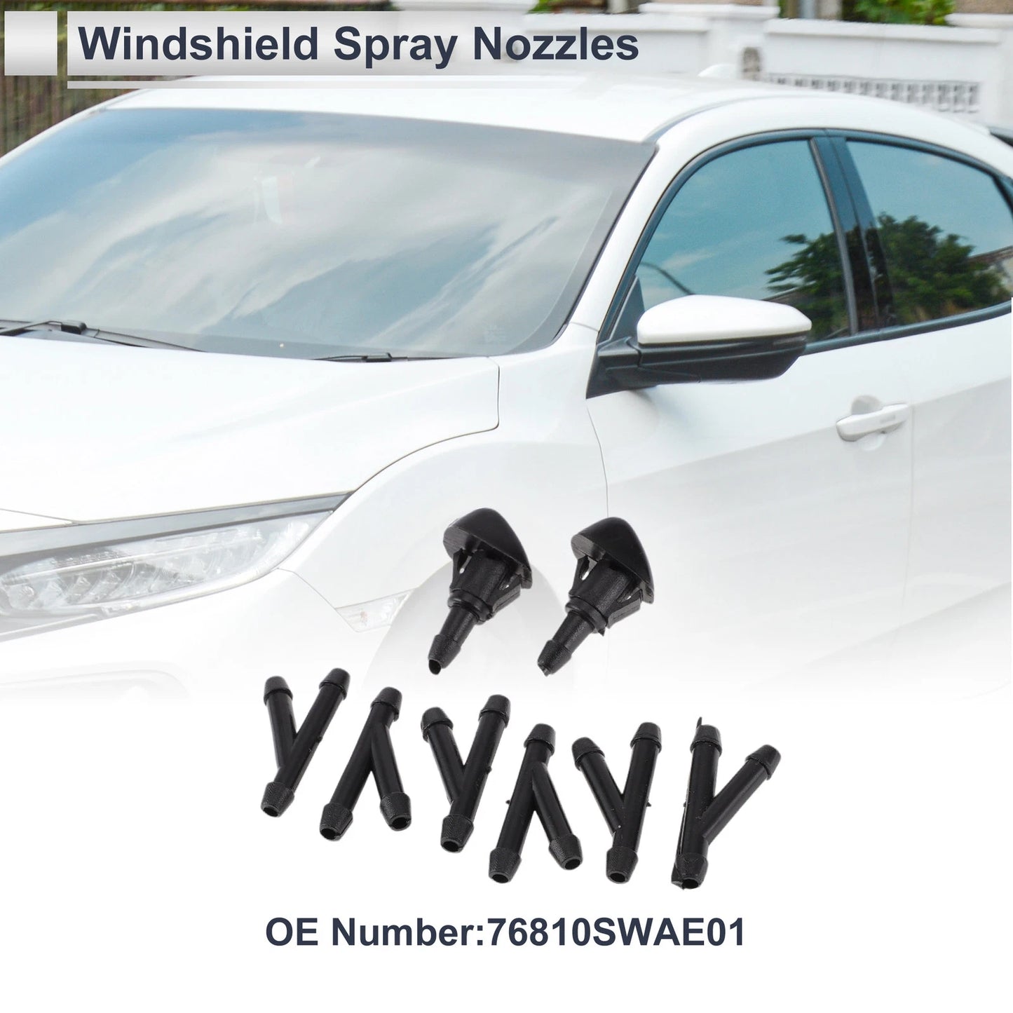 Washer Nozzle & 6 x Hose Connectors for Honda (No.76810SWAE01)