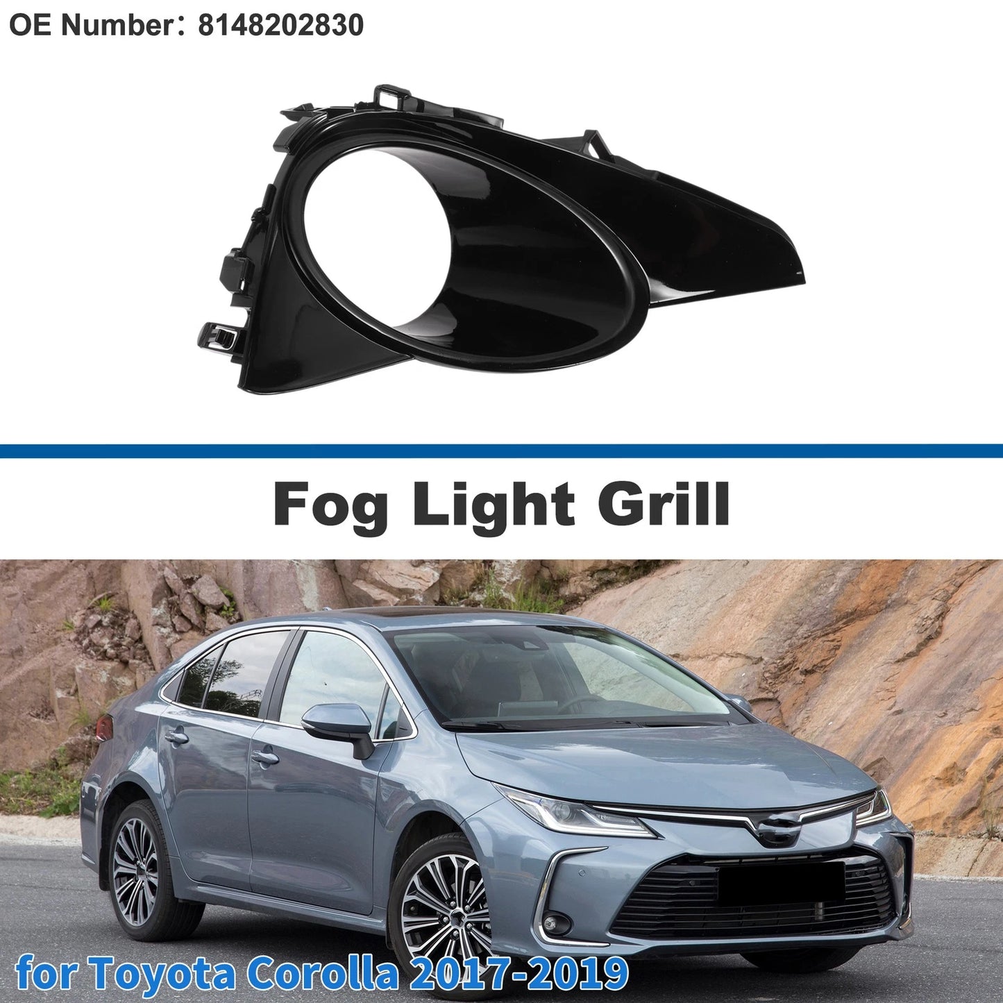 Front Left Fog Light Grill for Toyota Corolla (2017–2019)