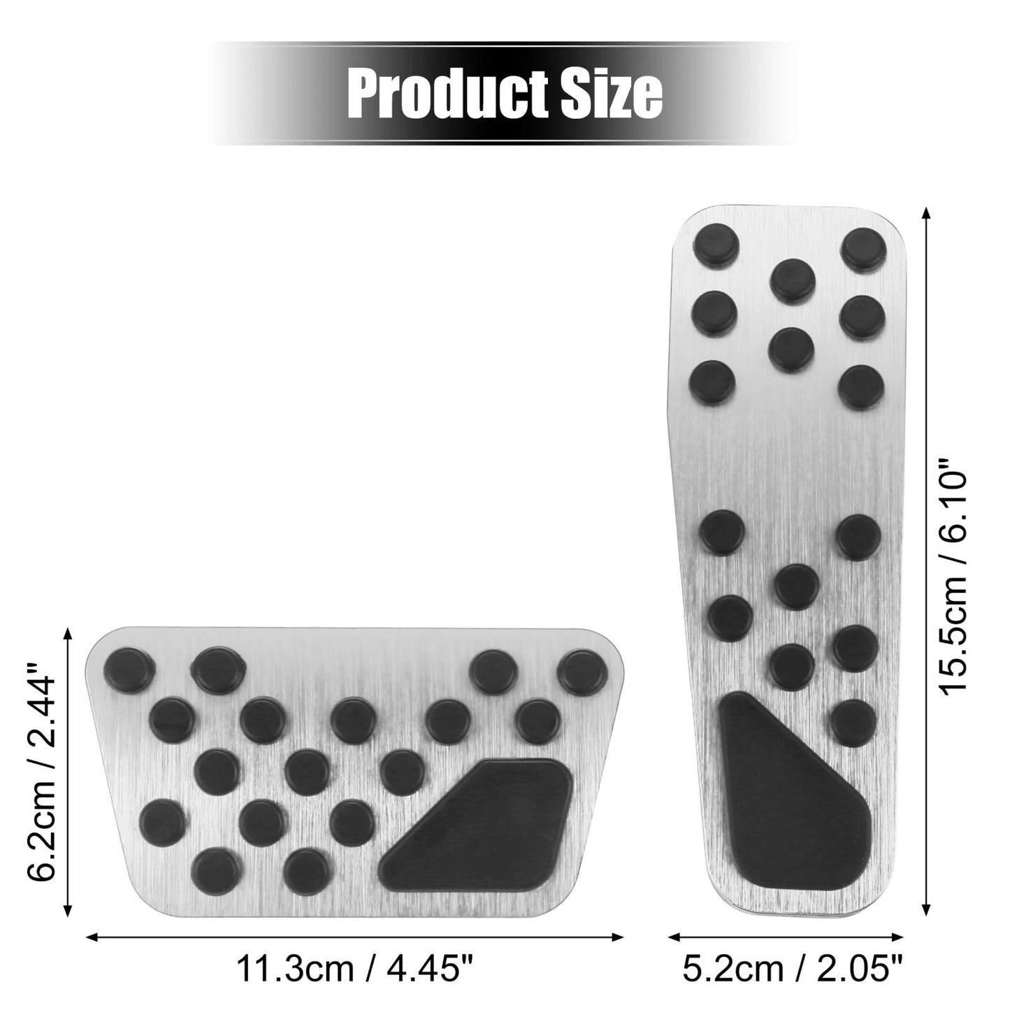 Brake & Gas Pedal Covers Kit for Dodge & Chrysler Silver Tone
