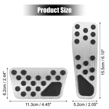 Brake & Gas Pedal Covers Kit for Dodge & Chrysler Silver Tone