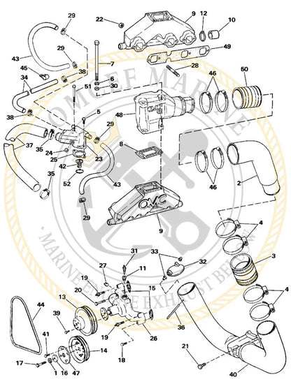 Exhaust Pipe Hose for OMC Sterndrive (Lower & High Rise to Elbow) 0913405/591
