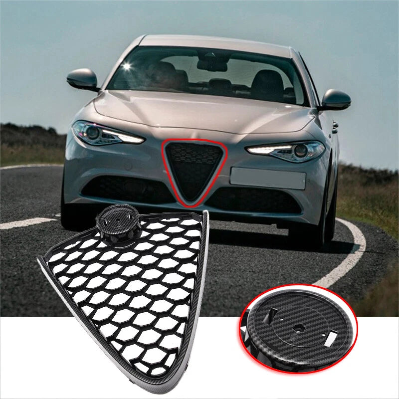 Carbon Black Front Grille Bumper Upper Grill for Alfa Romeo Giulia (2017-2022)